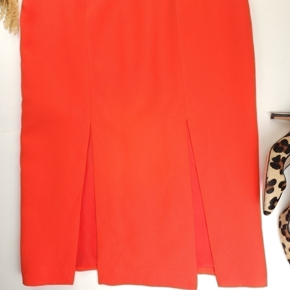 C/MEO Collective Orange Fron Panel Slit Spaghetti Strap Dress Sz M - Picture 6 of 10